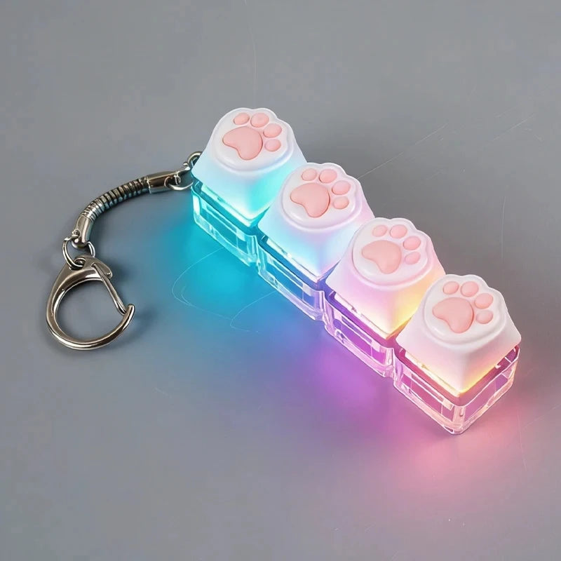 New Keyboard Keychain LED Light - Stress Anxiety Relief Fidget Toy, Portable Desktop Accessory for Office Decoration Gift