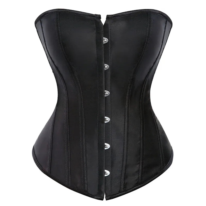 Corset Top Bustiers Overbust Satin Sexy Victorian Corsets Corselet Brocade Vintage Style Korsett for Women Plus Size Pink Green