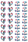 Mother's Day Gift Clay Transfer Paper - 20pcs Watercolor Mom Silhouette Water Transfer Decals for Handmade Earrings