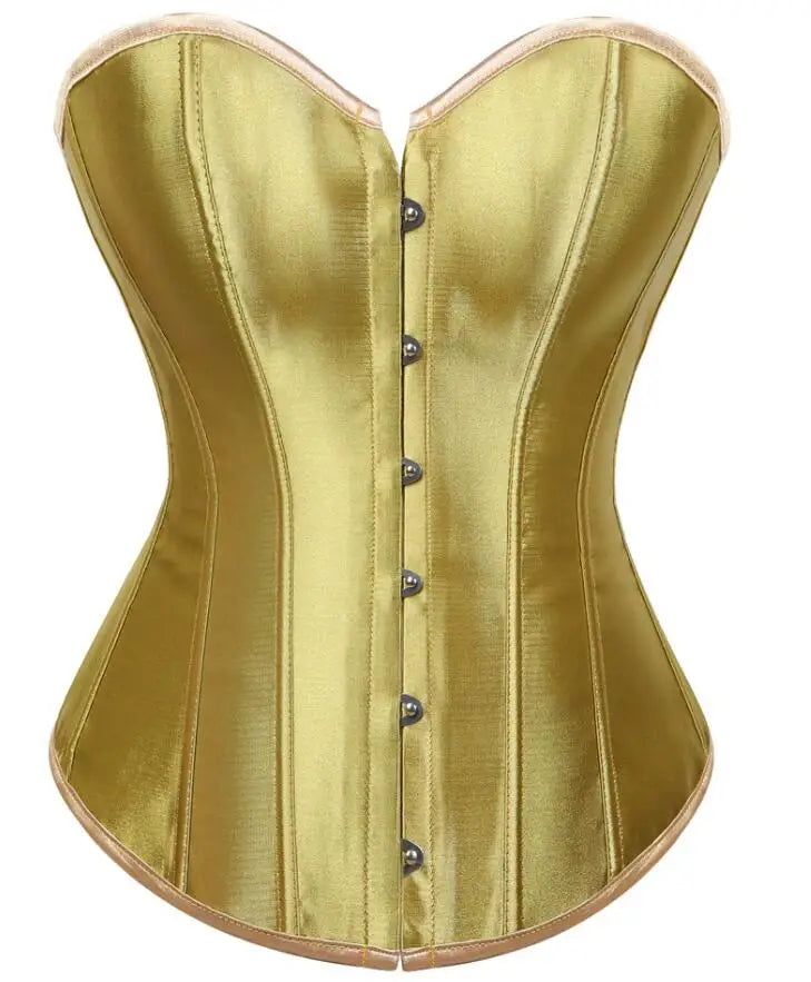 Corset Top Bustiers Overbust Satin Sexy Victorian Corsets Corselet Brocade Vintage Style Korsett for Women Plus Size Pink Green
