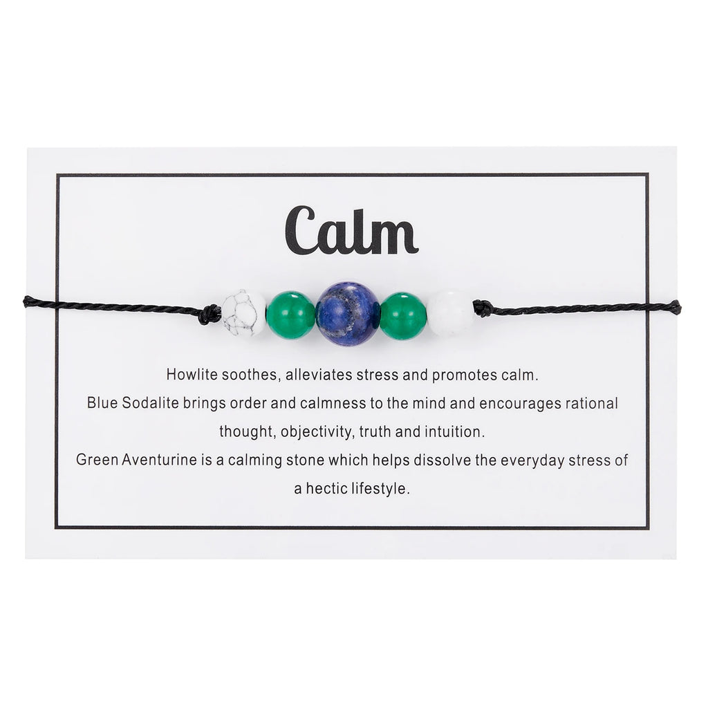 New Simple Crystal Stone Beads Bracelet For Women Men Handmade Luck Calm Love Chakra Black Rope Braided Bracelet Jewelry Gifts