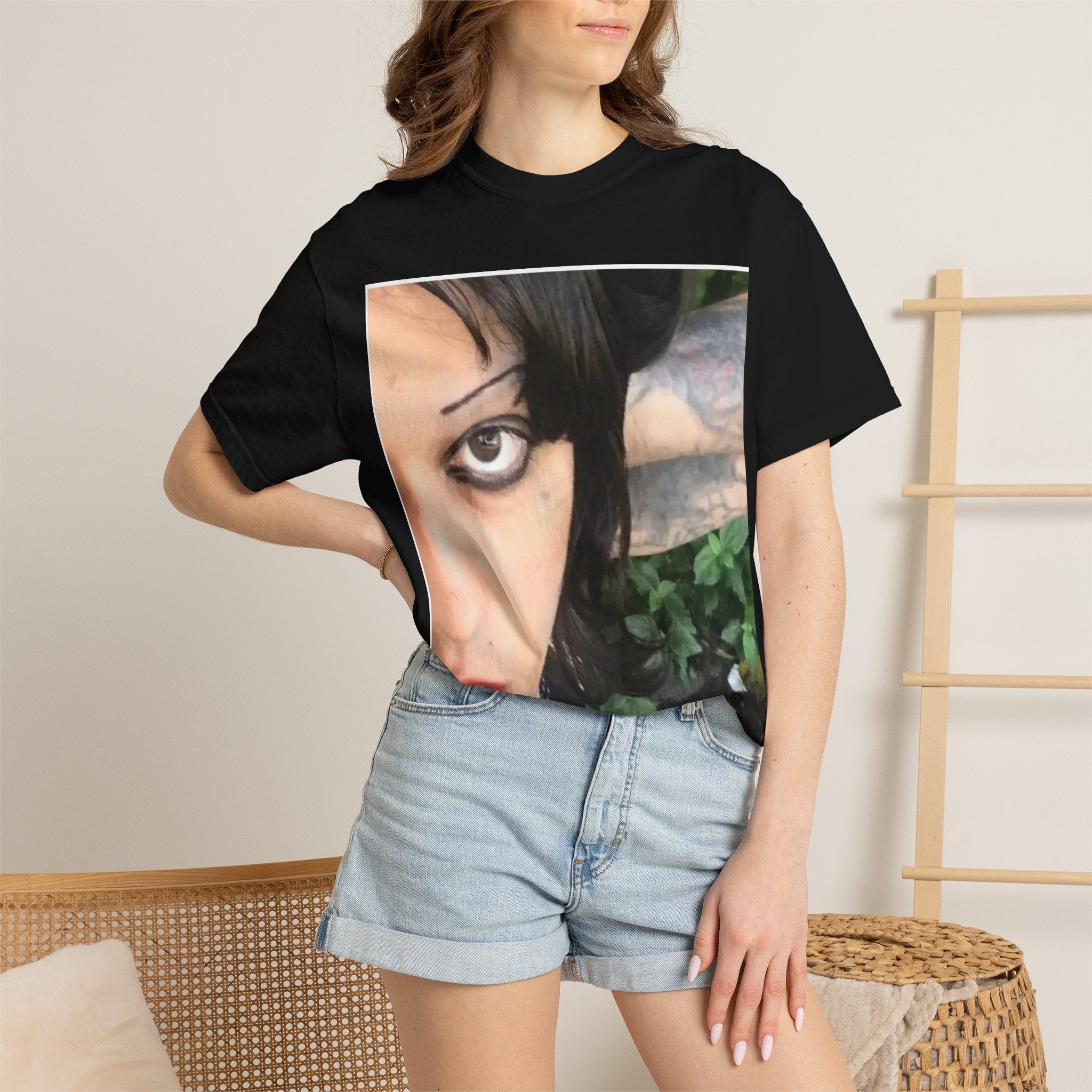 Goth Portrait T-Shirt — Vintage Grunge Face Print