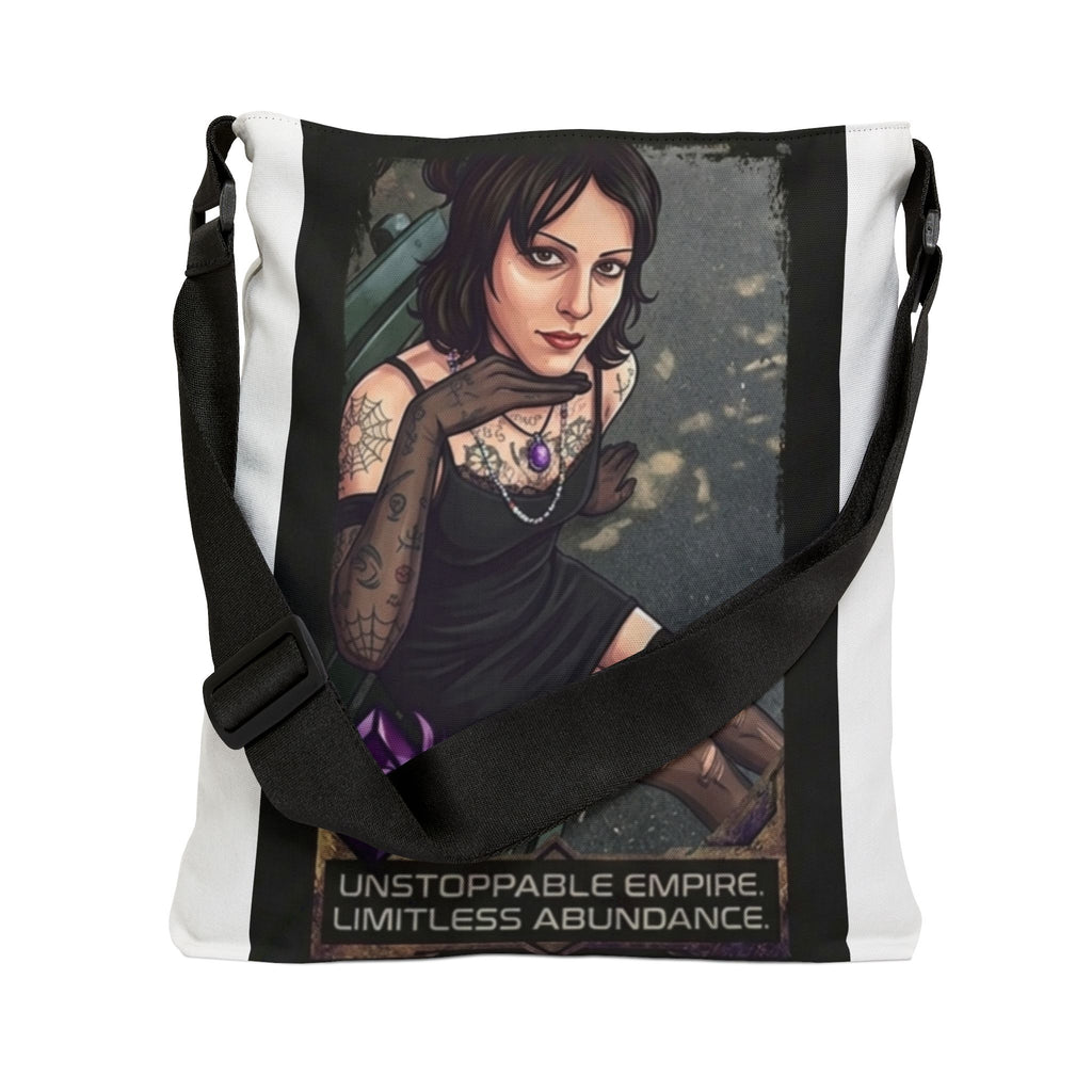 Gothic Pinup Adjustable Tote Bag – "Unstoppable Empire, Limitless Abundance"