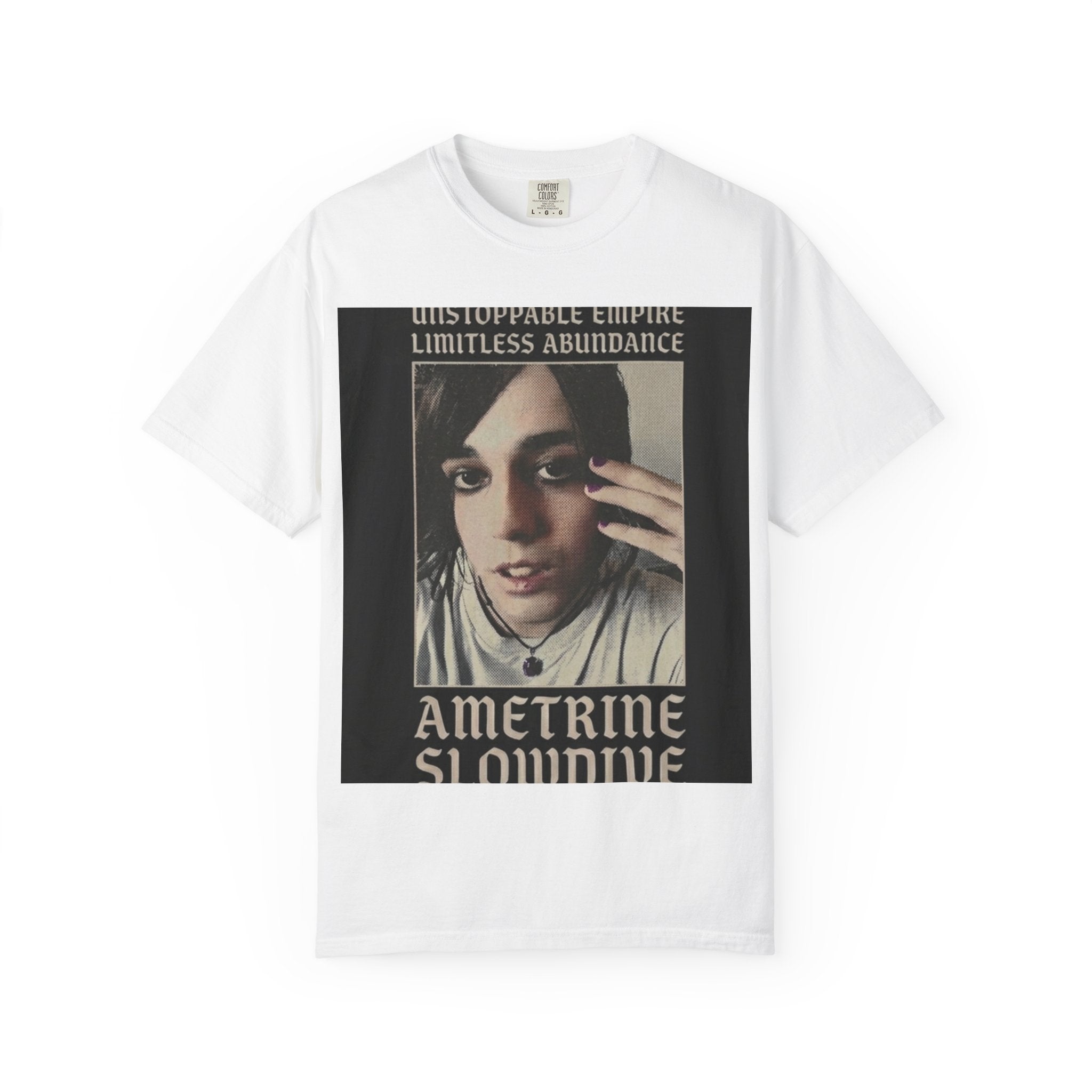Ametrine Slowdive Portrait T‑Shirt — Retro Goth Photo Tee