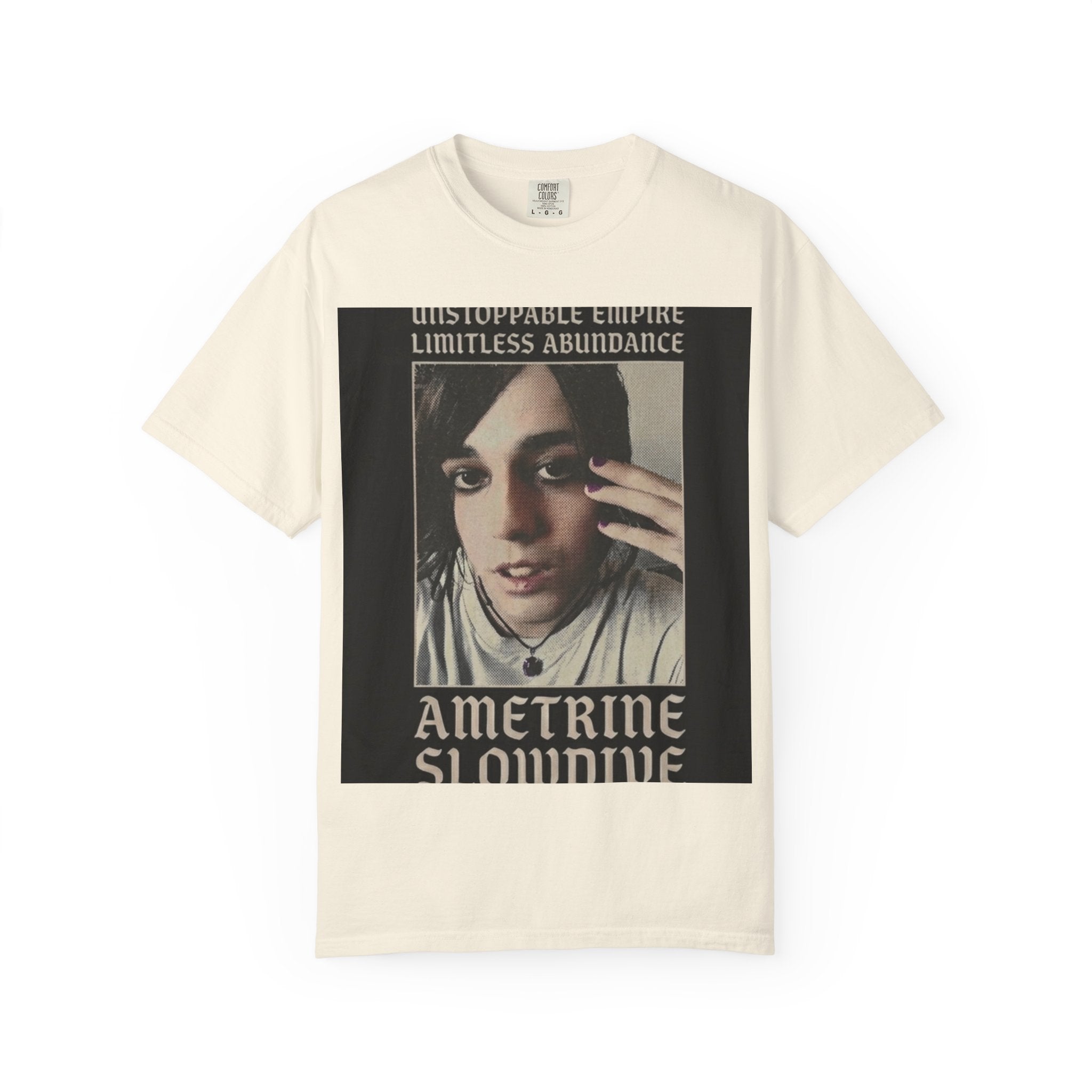 Ametrine Slowdive Portrait T‑Shirt — Retro Goth Photo Tee