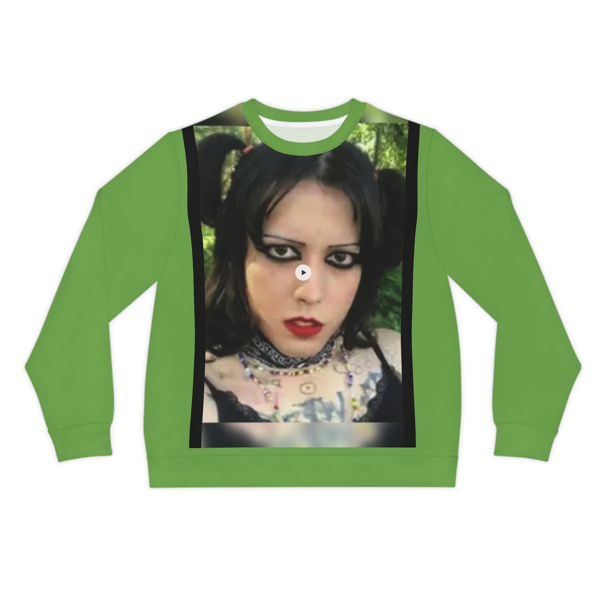 Goth Portrait Lightweight Sweatshirt — Edgy Alternative Graphic Crewneck