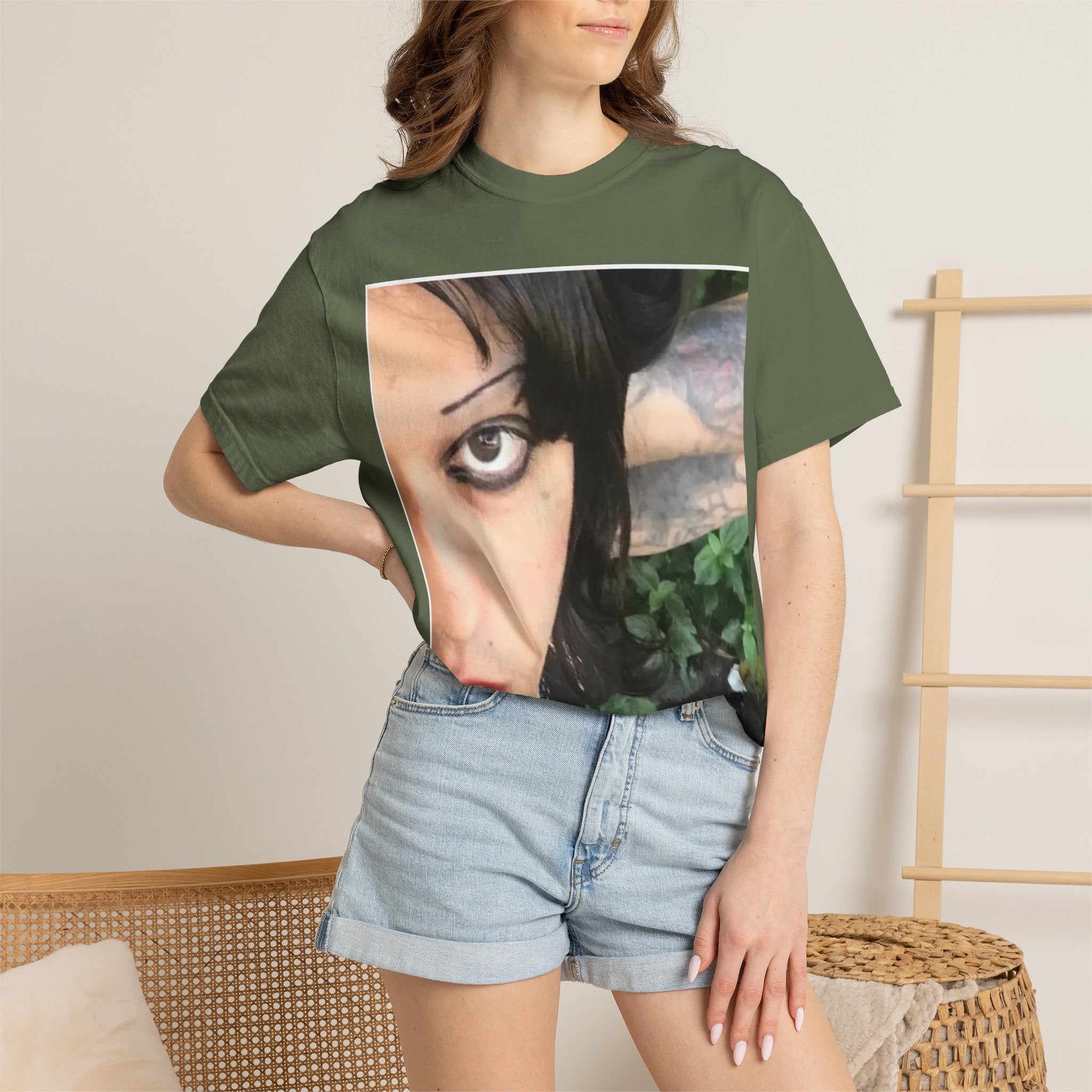 Goth Portrait T-Shirt — Vintage Grunge Face Print