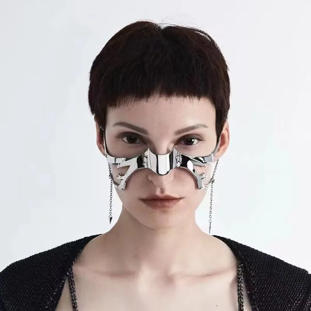 Punk Mechanical Blood Blade Alien Fluid Design Lip Ring Face Ear Jewelry Adjustable Gothic Exaggerated Party Body Accessories