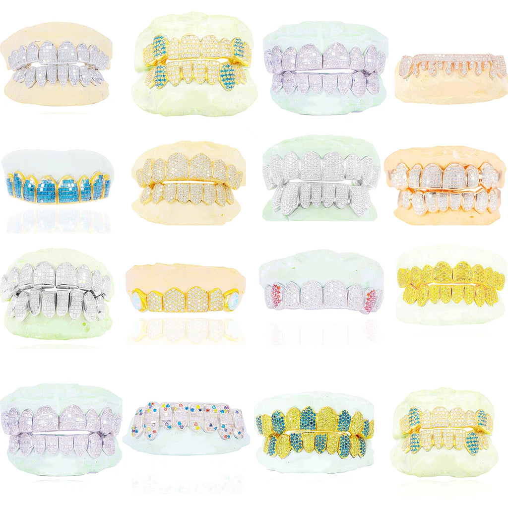 Factory Price Custom Honeycomb 925 Silver Jewelry Teeth Grillz Iced Out Diamond Cut Vvs Moissanite Grillz For Rapper Teeth