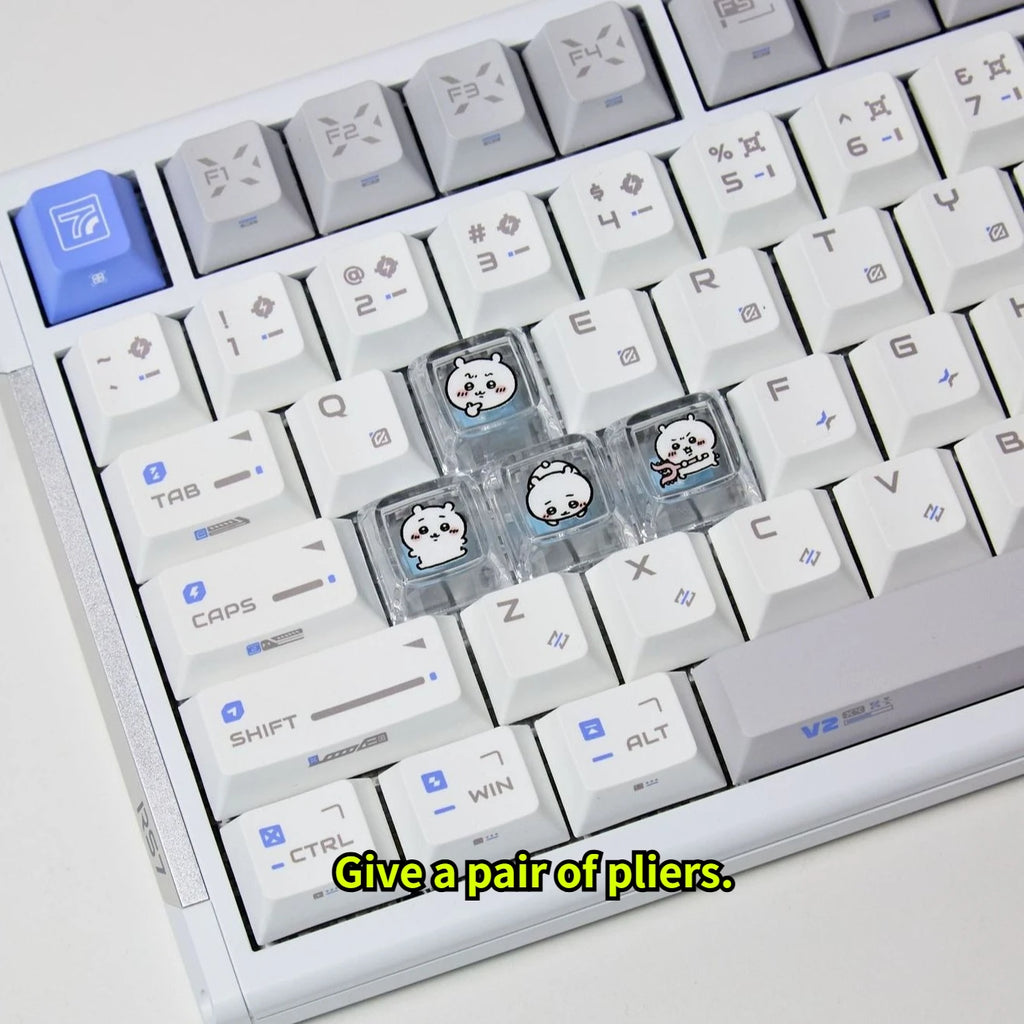 Chiikawa Artisan Keycaps, Transparent PC Glow Keycaps for Mechanical Keyboard, Custom Anime Keycaps