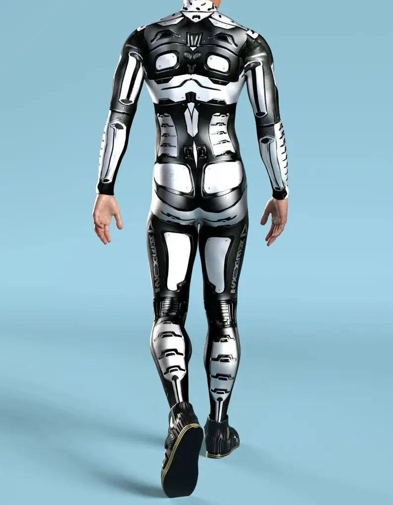 Mechanical Armor Robot CyberPunk Jumpsuit Cosplay Bodysuit Steampunk Costume Halloween Party Shows Men Women Cool Zentai Suit
