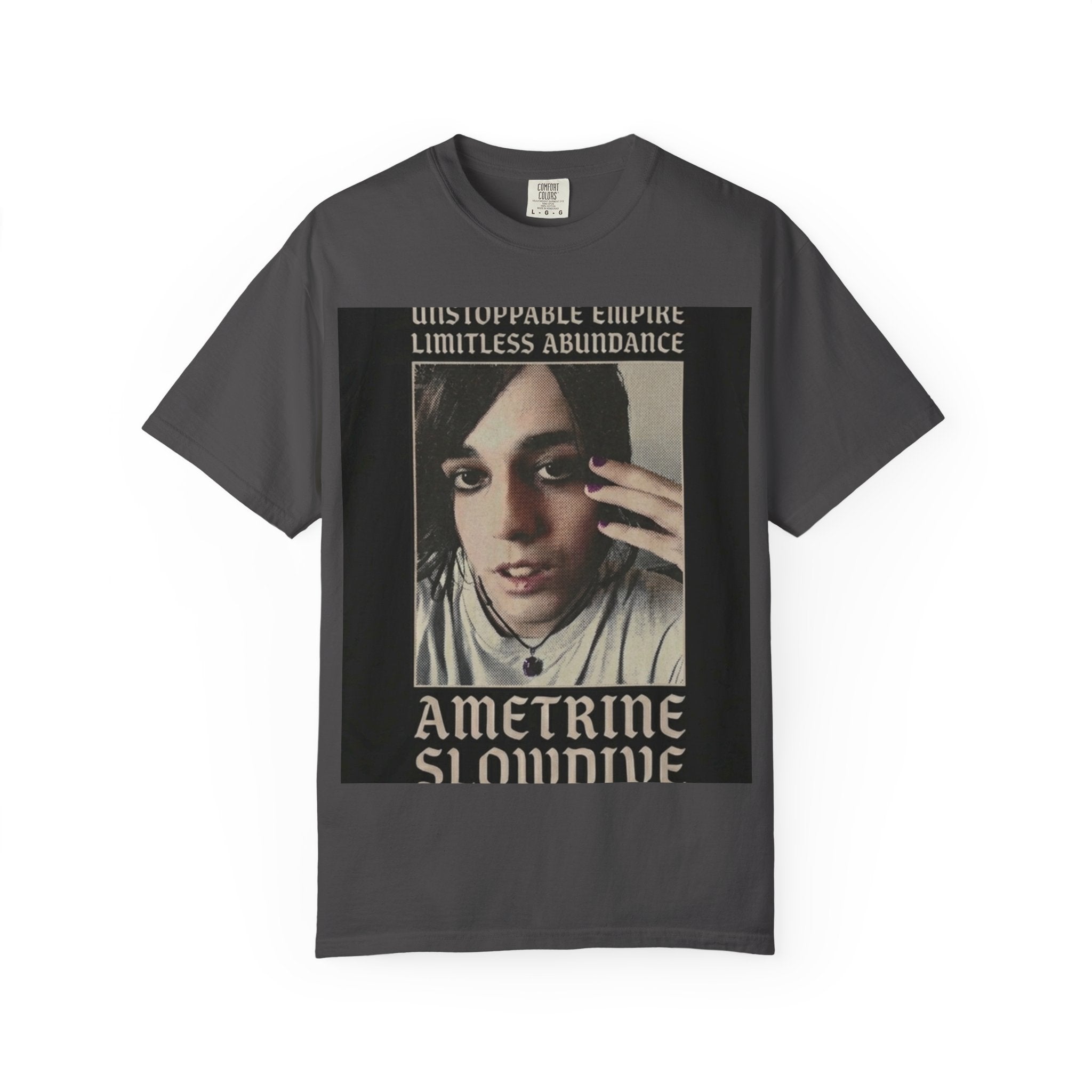 Ametrine Slowdive Portrait T‑Shirt — Retro Goth Photo Tee
