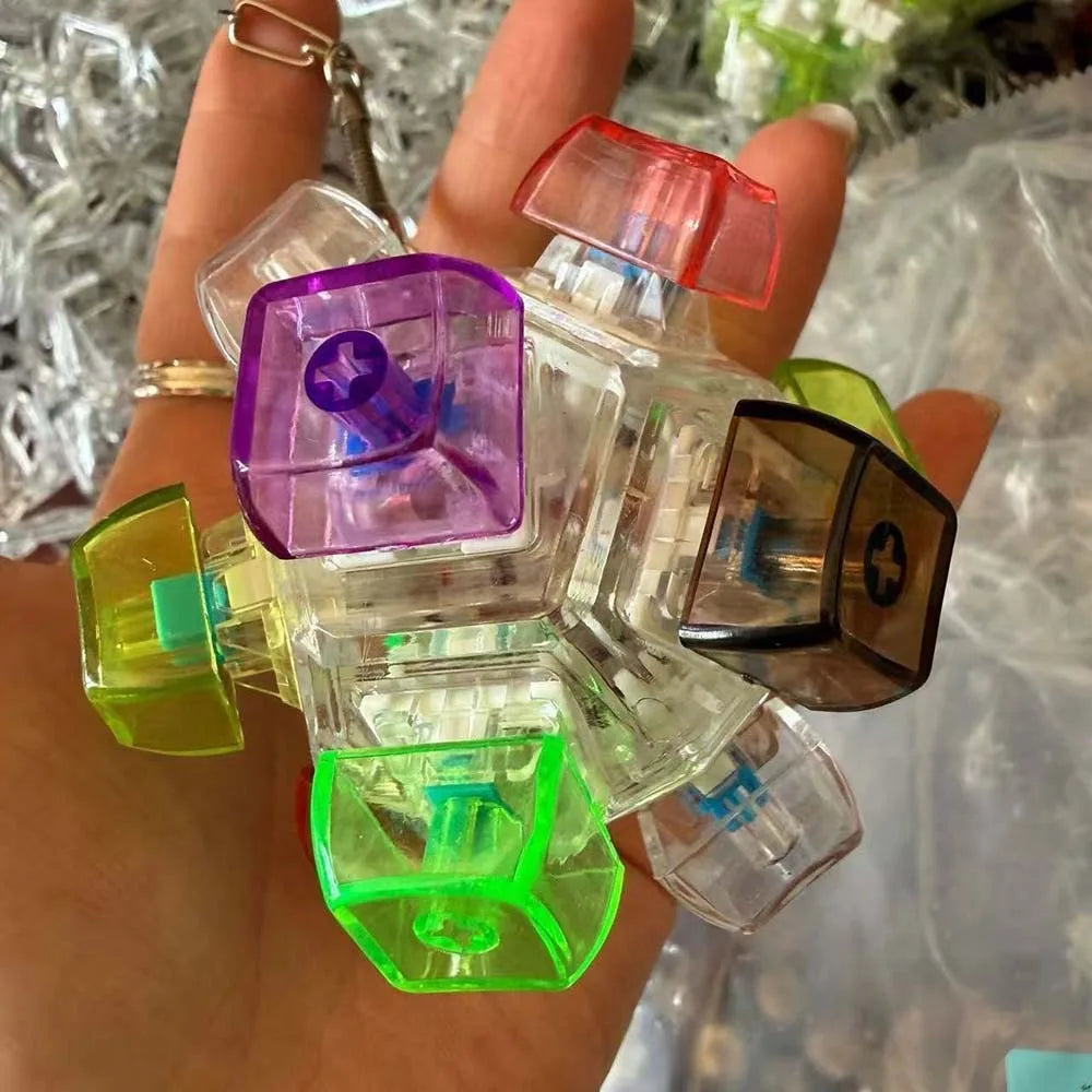 New Keyboard Keychain LED Light - Stress Anxiety Relief Fidget Toy, Portable Desktop Accessory for Office Decoration Gift