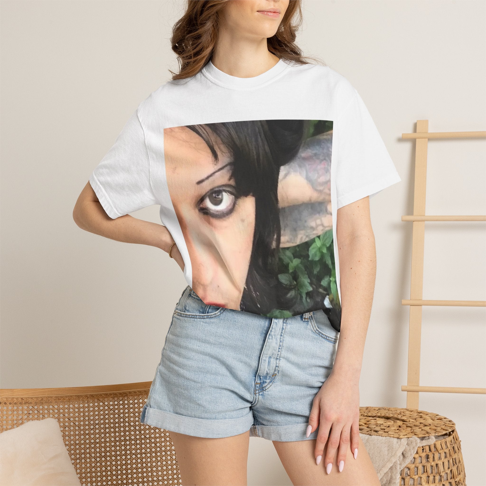 Goth Portrait T-Shirt — Vintage Grunge Face Print