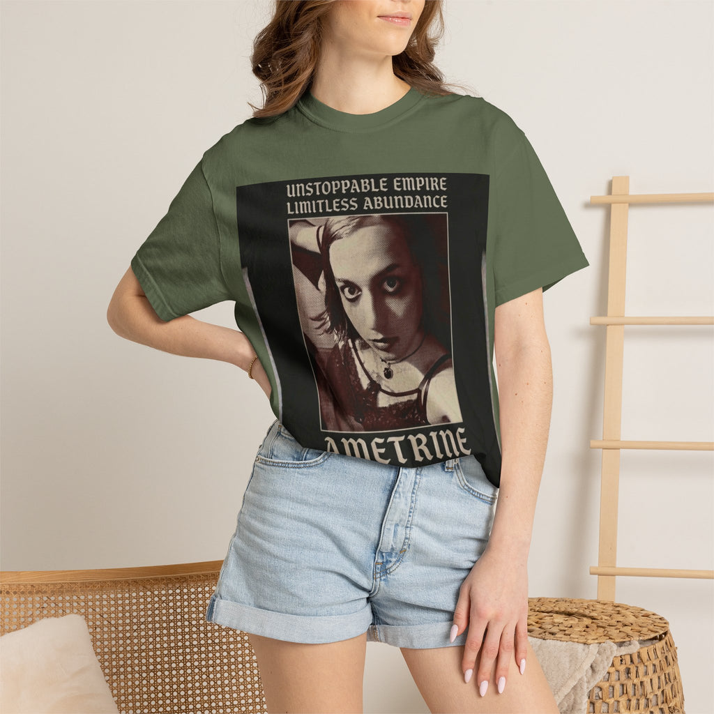 Ametrine Slowdive Portrait T-Shirt — "Unstoppable Empire, Limitless Abundance" Vintage Band Tee