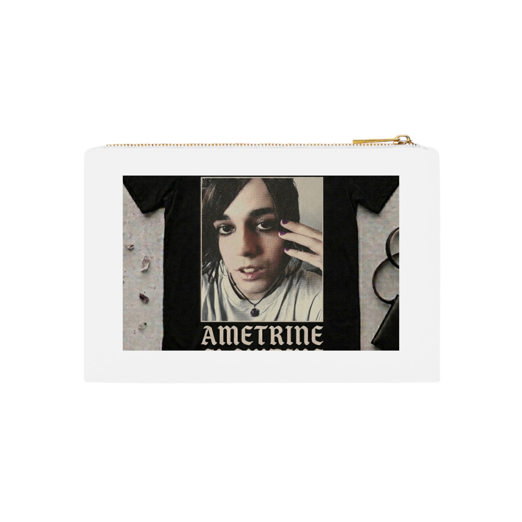 Ametrine Portrait Cosmetic Bag — Gothic Photo Makeup Pouch