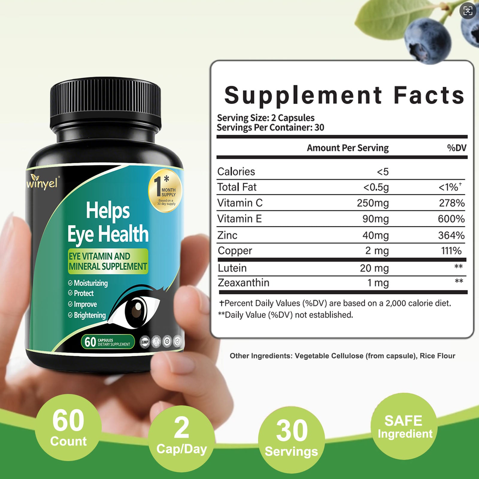 Lutein Eye Supplement - Vitamins, 30-Day Supply For Vision Clarity &