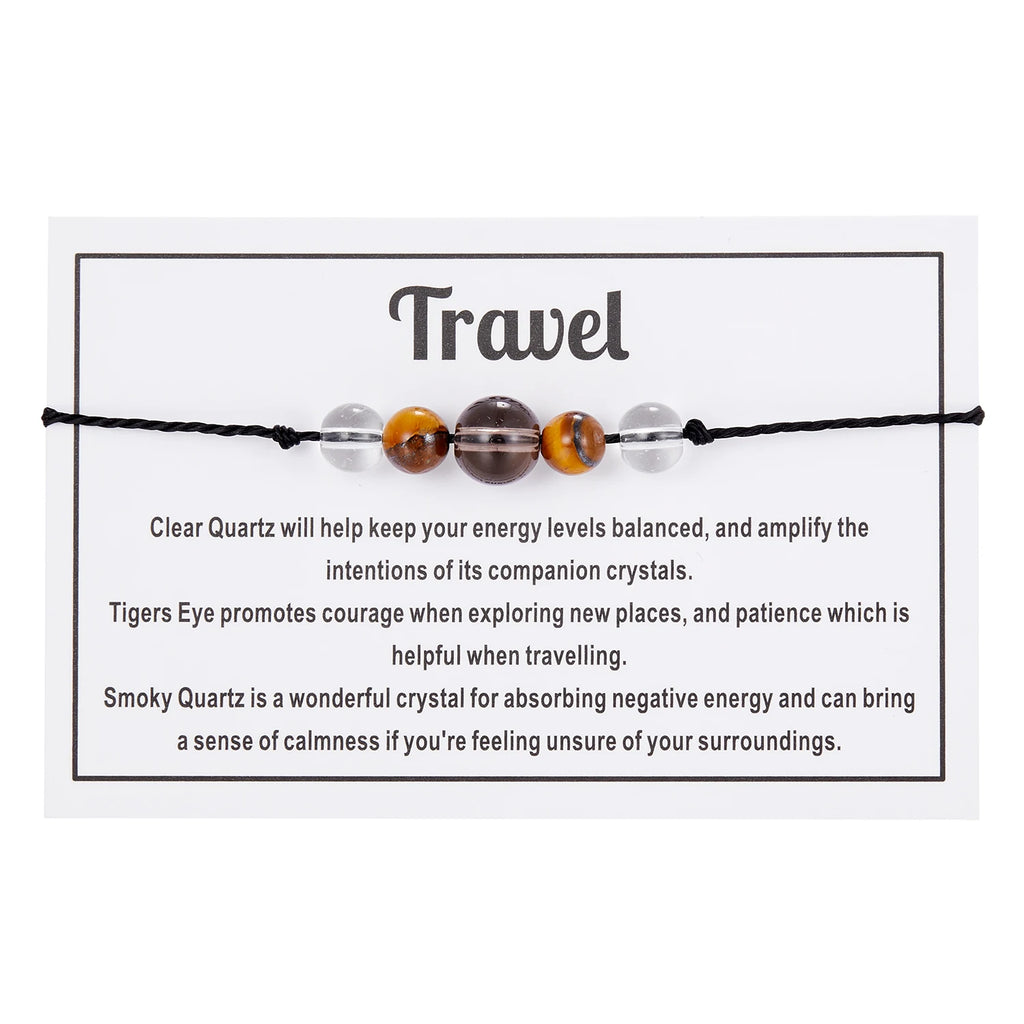 New Simple Crystal Stone Beads Bracelet For Women Men Handmade Luck Calm Love Chakra Black Rope Braided Bracelet Jewelry Gifts