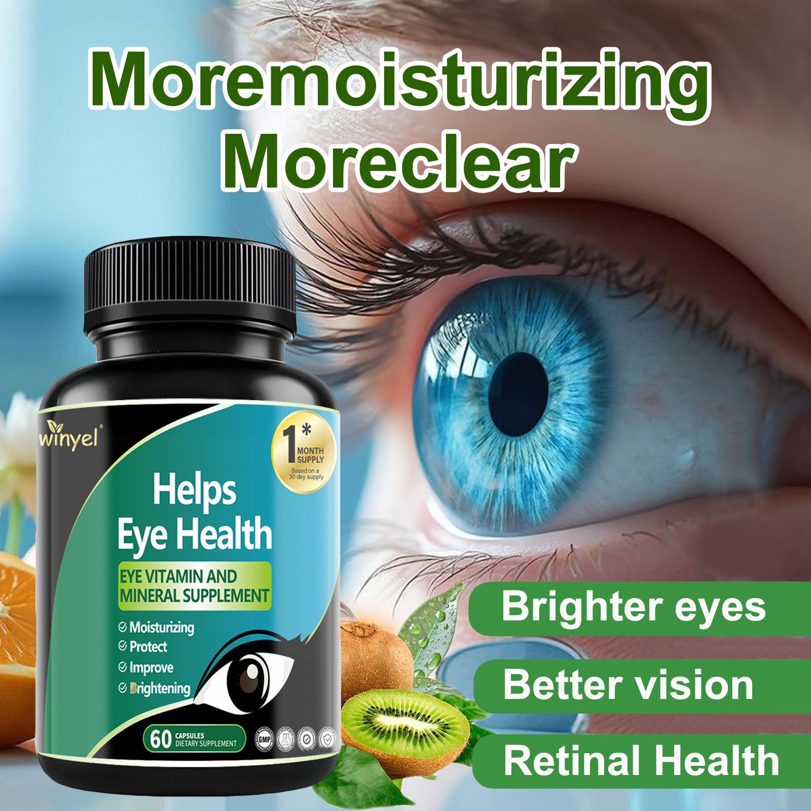 Lutein Eye Supplement - Vitamins, 30-Day Supply For Vision Clarity &