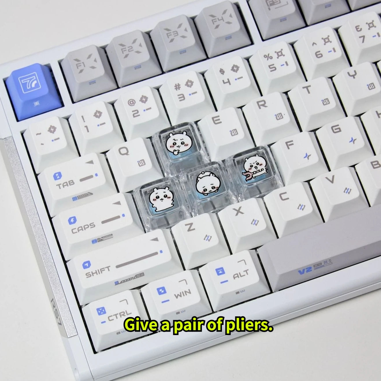 Chiikawa Artisan Keycaps, Transparent PC Glow Keycaps for Mechanical Keyboard, Custom Anime Keycaps
