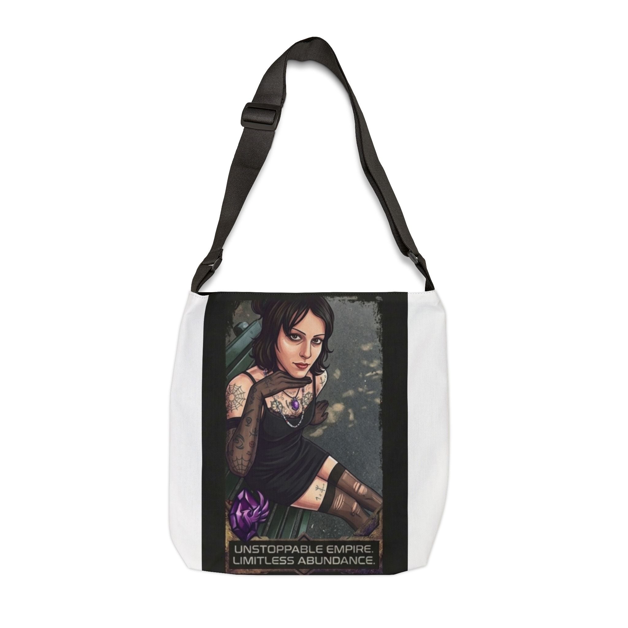 Gothic Pinup Adjustable Tote Bag – "Unstoppable Empire, Limitless Abundance"