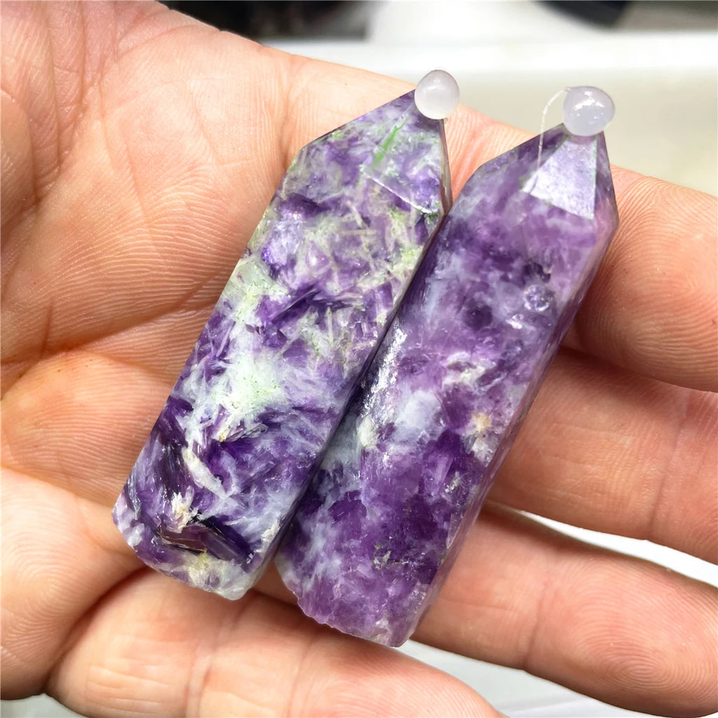 6-7CM New Arrival Real Gemstones Purple Mica Crystal Natural Rocks Points Energy Mineral Wand Tower Chakra Decor 2025 Hot Sell