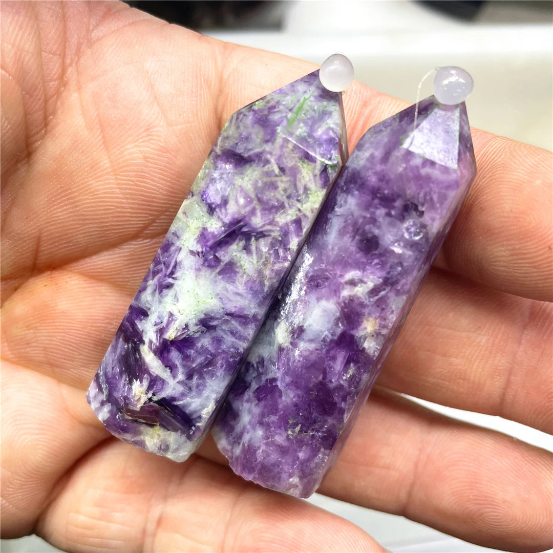 6-7CM New Arrival Real Gemstones Purple Mica Crystal Natural Rocks Points Energy Mineral Wand Tower Chakra Decor 2025 Hot Sell