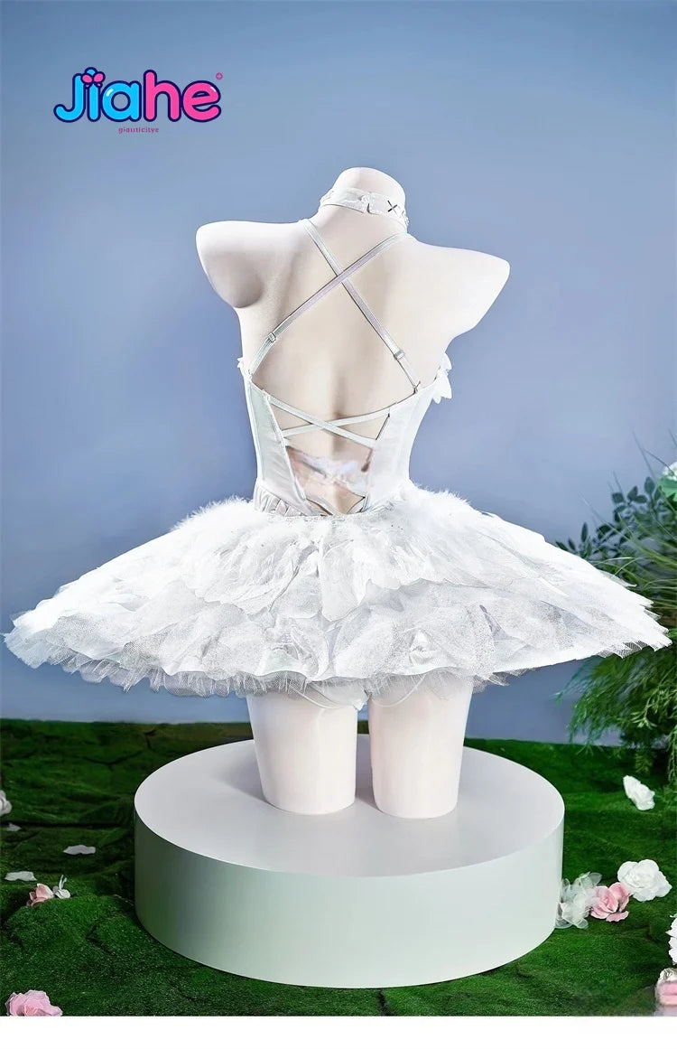 Quency NIKKE Cosplay Costume Game The Goddess of Victory Quency Escape Queen Halloween Carnival Women White Elegant Ballet Dress
