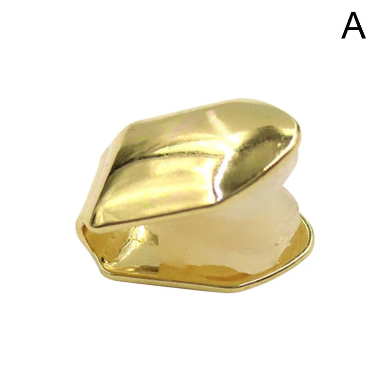 1PC Small Single Tooth Cap Hip Hop Teeth Grill Gold/Silver/Rose Gold/Black Small Metal Men 1 Pc Gold/Silver/Rose Gold/Black