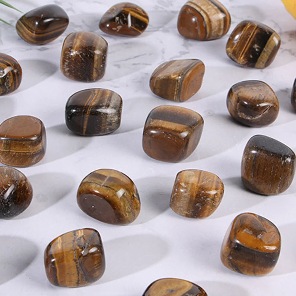 Natural Tiger's Eye Healing Crystals Stone Tumbled Stone Polished Irregular Chakra Reiki Rock Vase Filler Home Decoration Gift