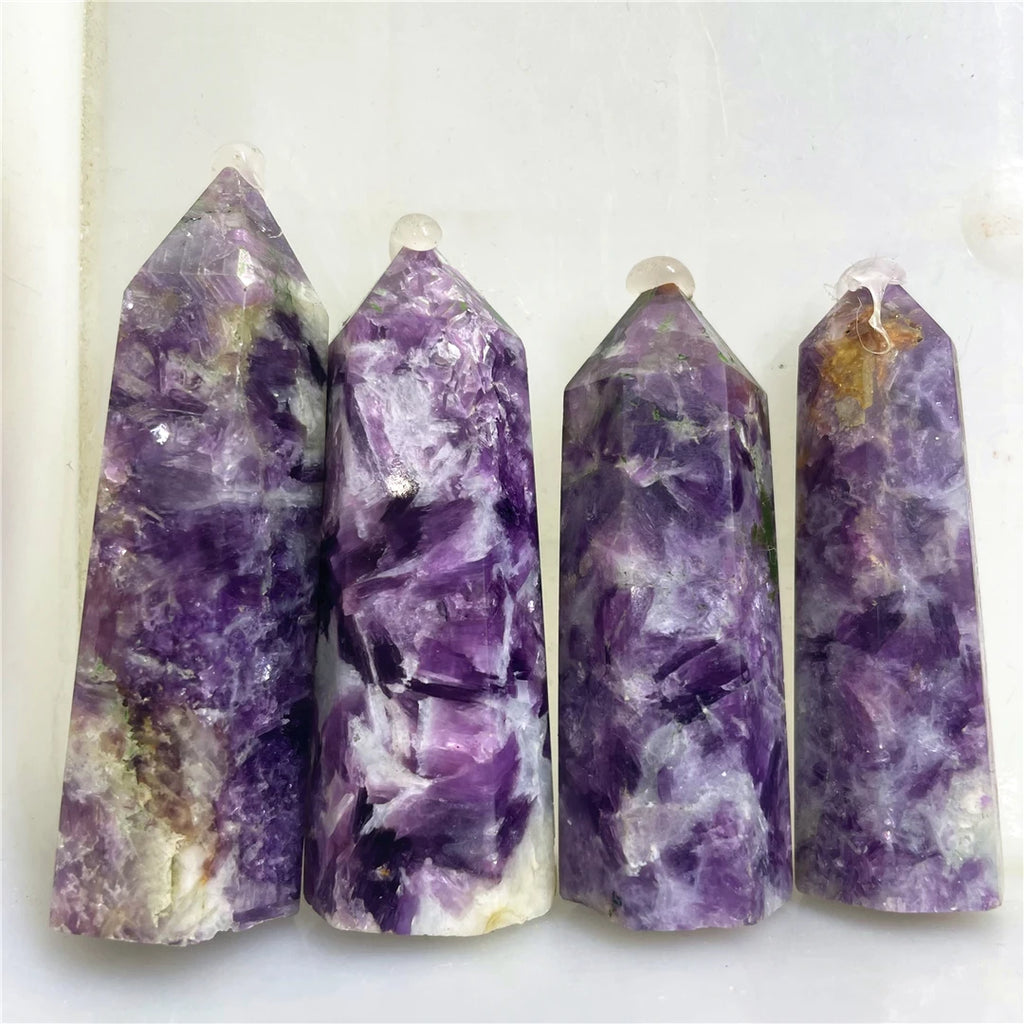 6-7CM New Arrival Real Gemstones Purple Mica Crystal Natural Rocks Points Energy Mineral Wand Tower Chakra Decor 2025 Hot Sell