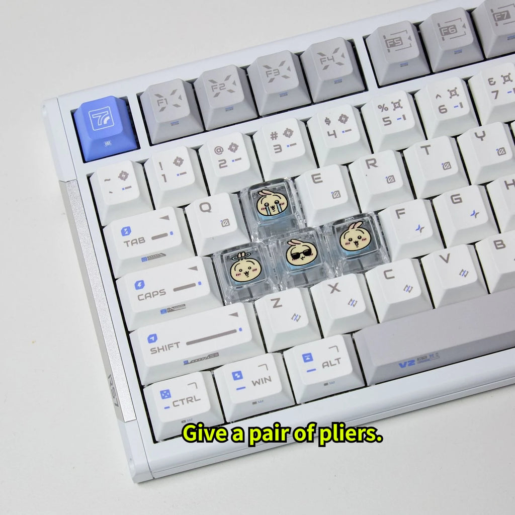 Chiikawa Artisan Keycaps, Transparent PC Glow Keycaps for Mechanical Keyboard, Custom Anime Keycaps