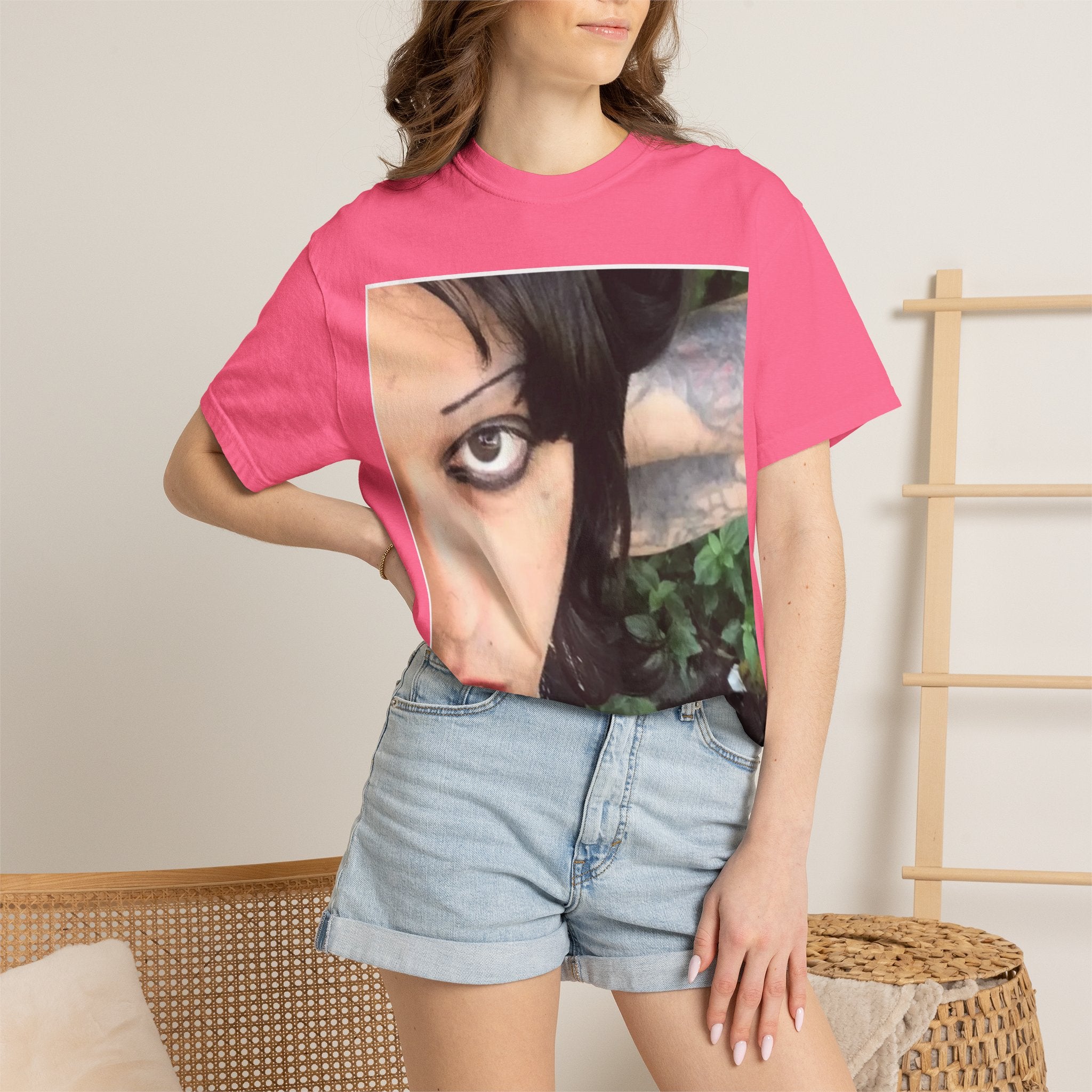Goth Portrait T-Shirt — Vintage Grunge Face Print