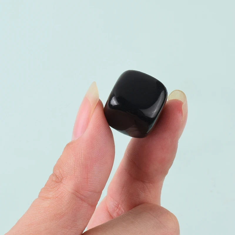 Obsidian Tumbled Stone  Cube Quartz Crystal Healing Polishing Natural Rock Cube Bead For Chakra Healing Home Decoration Accessor
