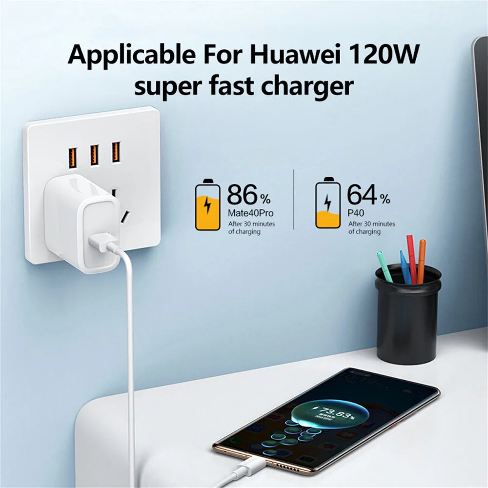 6A Type C Cable 120W Fast Charging Phone Charger USB C Data Cord For Huawei Mate 40 50 Honor Xiaomi Samsung Quick Charge Cable