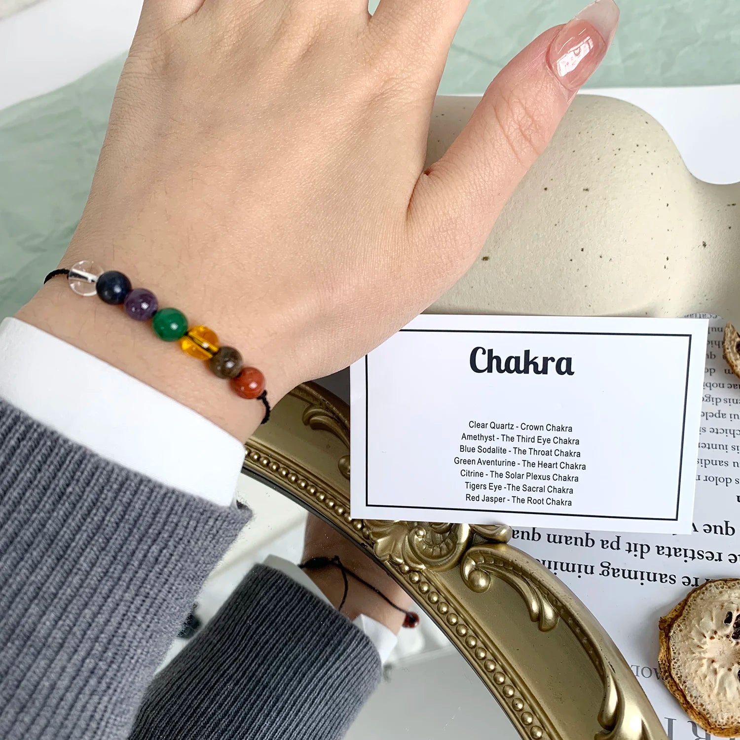 New Simple Crystal Stone Beads Bracelet For Women Men Handmade Luck Calm Love Chakra Black Rope Braided Bracelet Jewelry Gifts