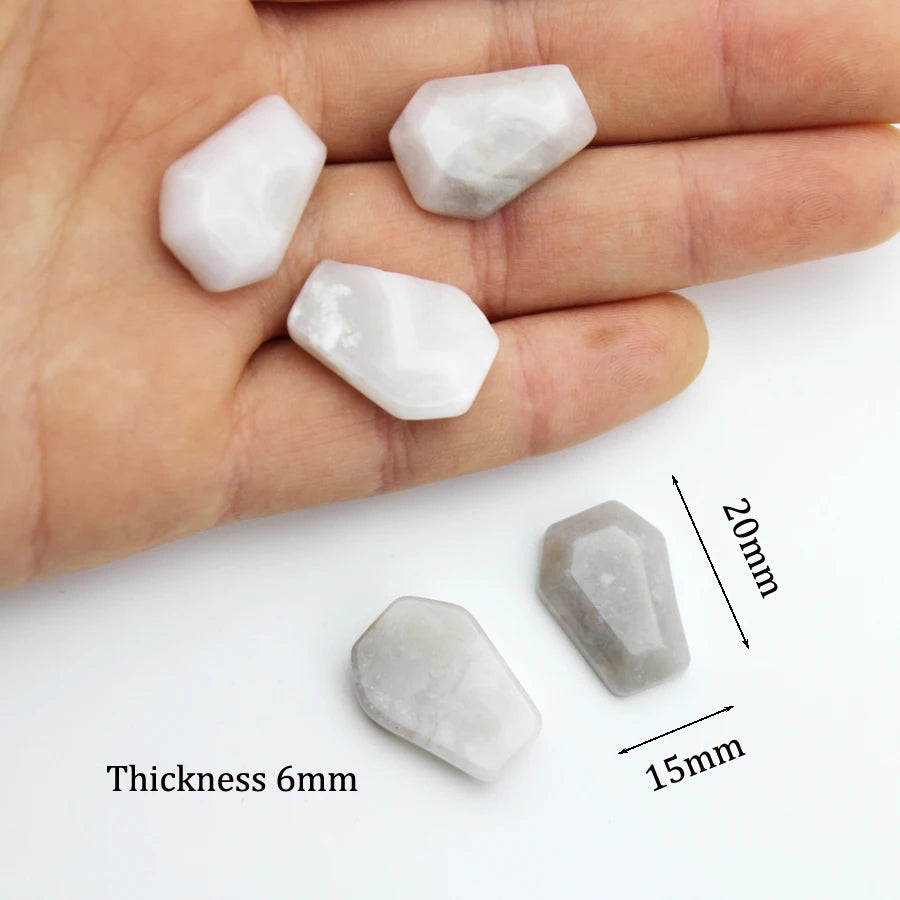 20mm Natural Agate Stone Mineral Crystal Quartz Coffin Board Rock Chakra Reiki Energy Healing Room Home Decor Decoration Maison