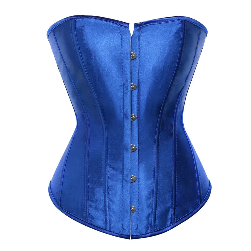 Corset Top Bustiers Overbust Satin Sexy Victorian Corsets Corselet Brocade Vintage Style Korsett for Women Plus Size Pink Green