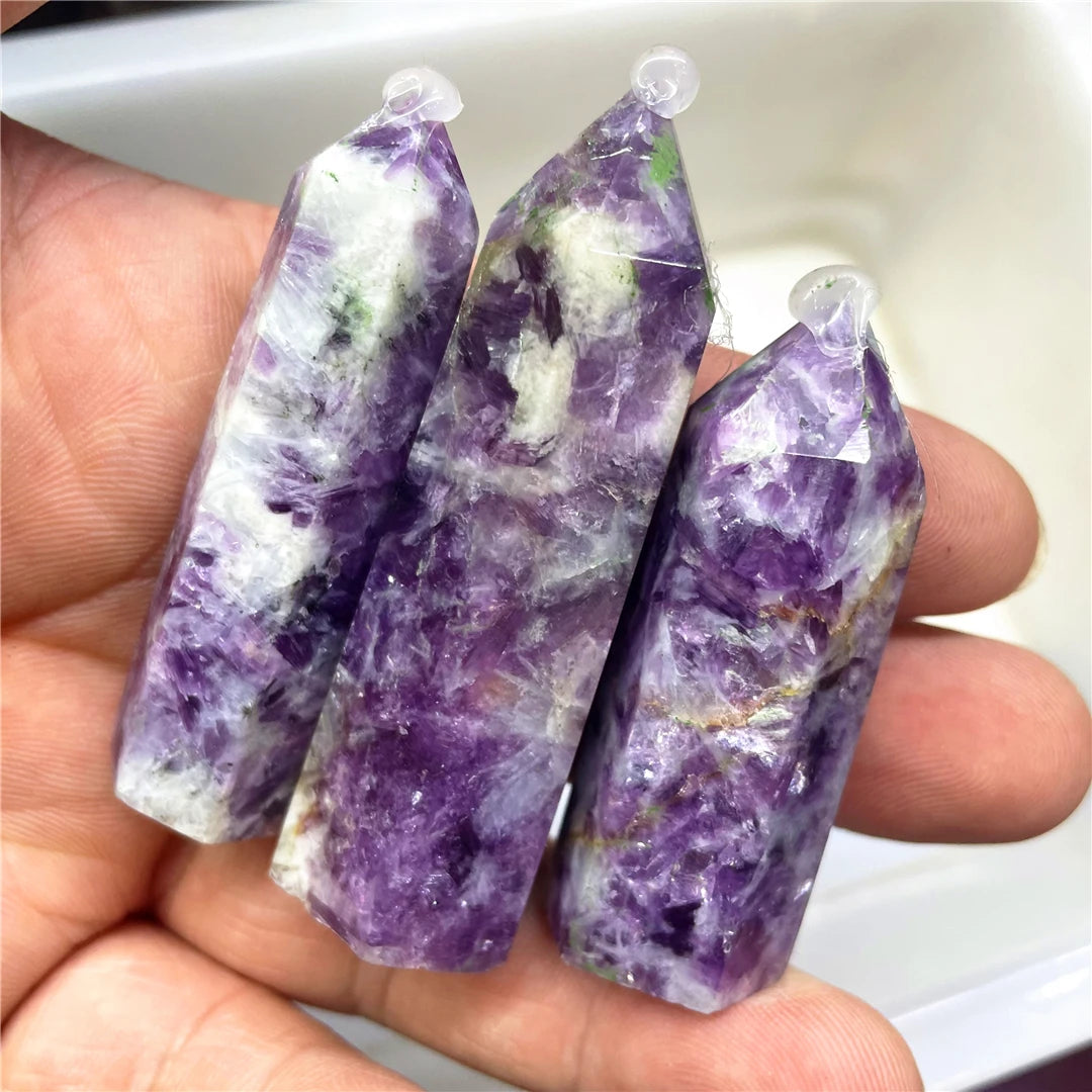 6-7CM New Arrival Real Gemstones Purple Mica Crystal Natural Rocks Points Energy Mineral Wand Tower Chakra Decor 2025 Hot Sell
