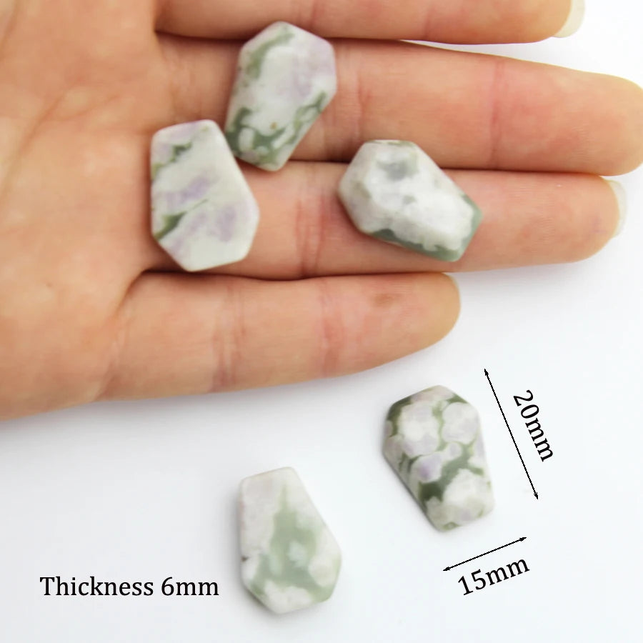 20mm Natural Agate Stone Mineral Crystal Quartz Coffin Board Rock Chakra Reiki Energy Healing Room Home Decor Decoration Maison