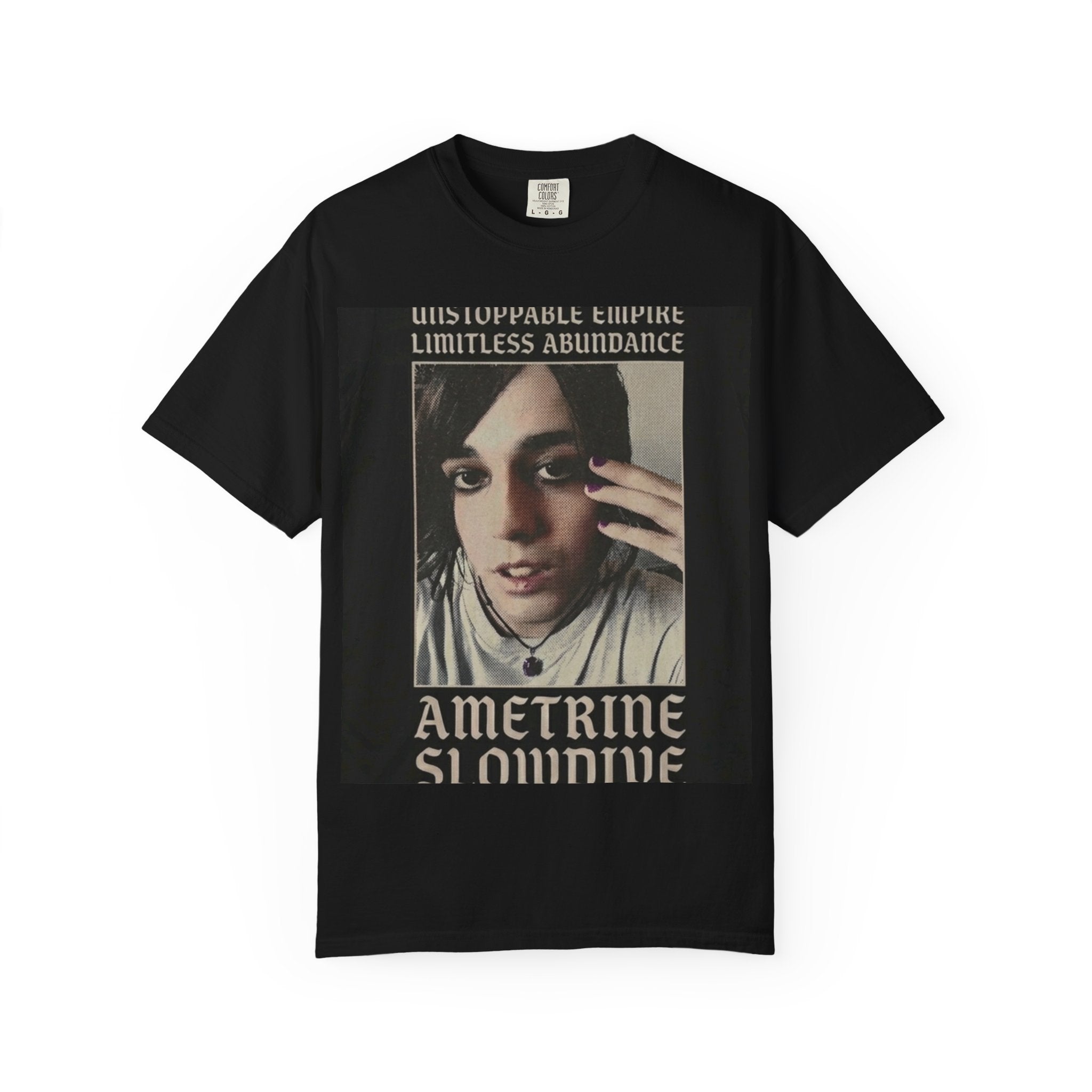 Ametrine Slowdive Portrait T‑Shirt — Retro Goth Photo Tee