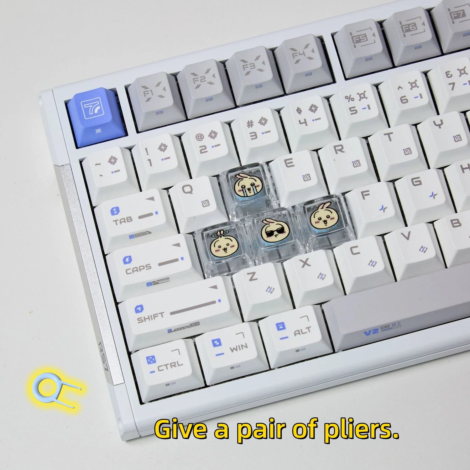 Chiikawa Artisan Keycaps, Transparent PC Glow Keycaps for Mechanical Keyboard, Custom Anime Keycaps