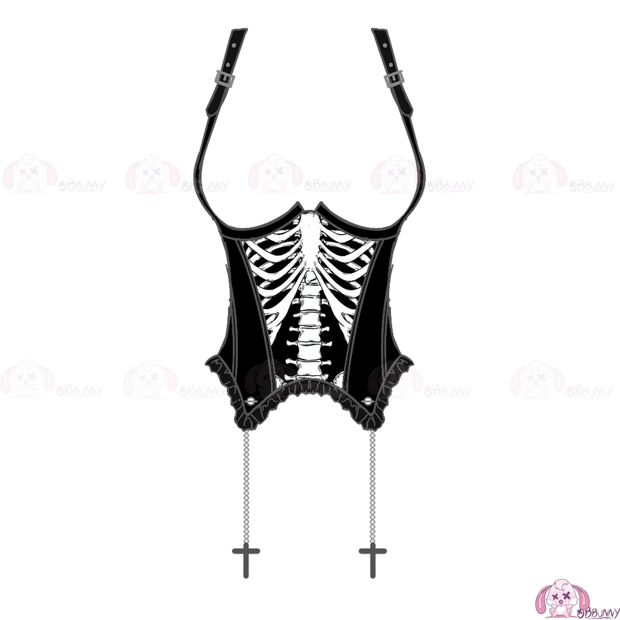 Halloween Gothic Skull Short Dress Cosplay Lolita Punk Steampuff Black Corset Outfit Jirai Kei Halloween Christmas Costume Anime