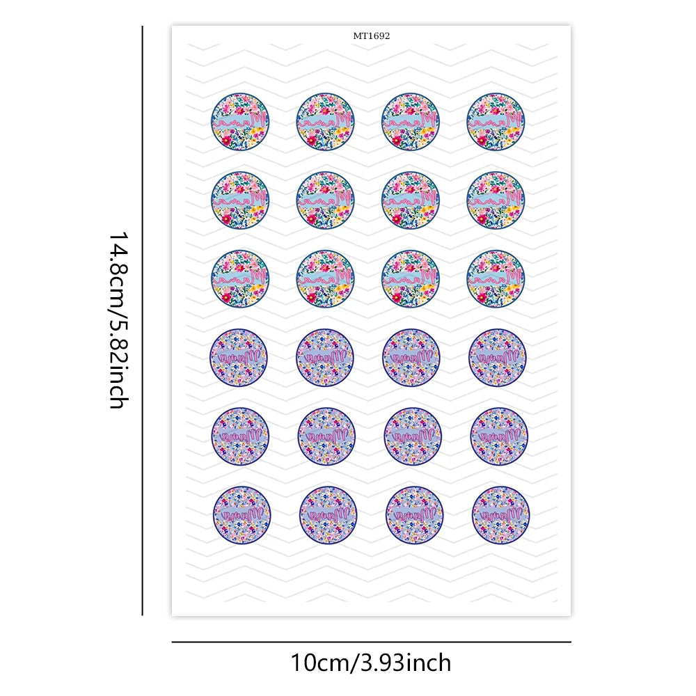 20pcs Mother's Day Themed Transfer Paper for Polymer Clay-Floral Mama Print Water Transfer Sheets for DIY Clay Earrings & Crafts