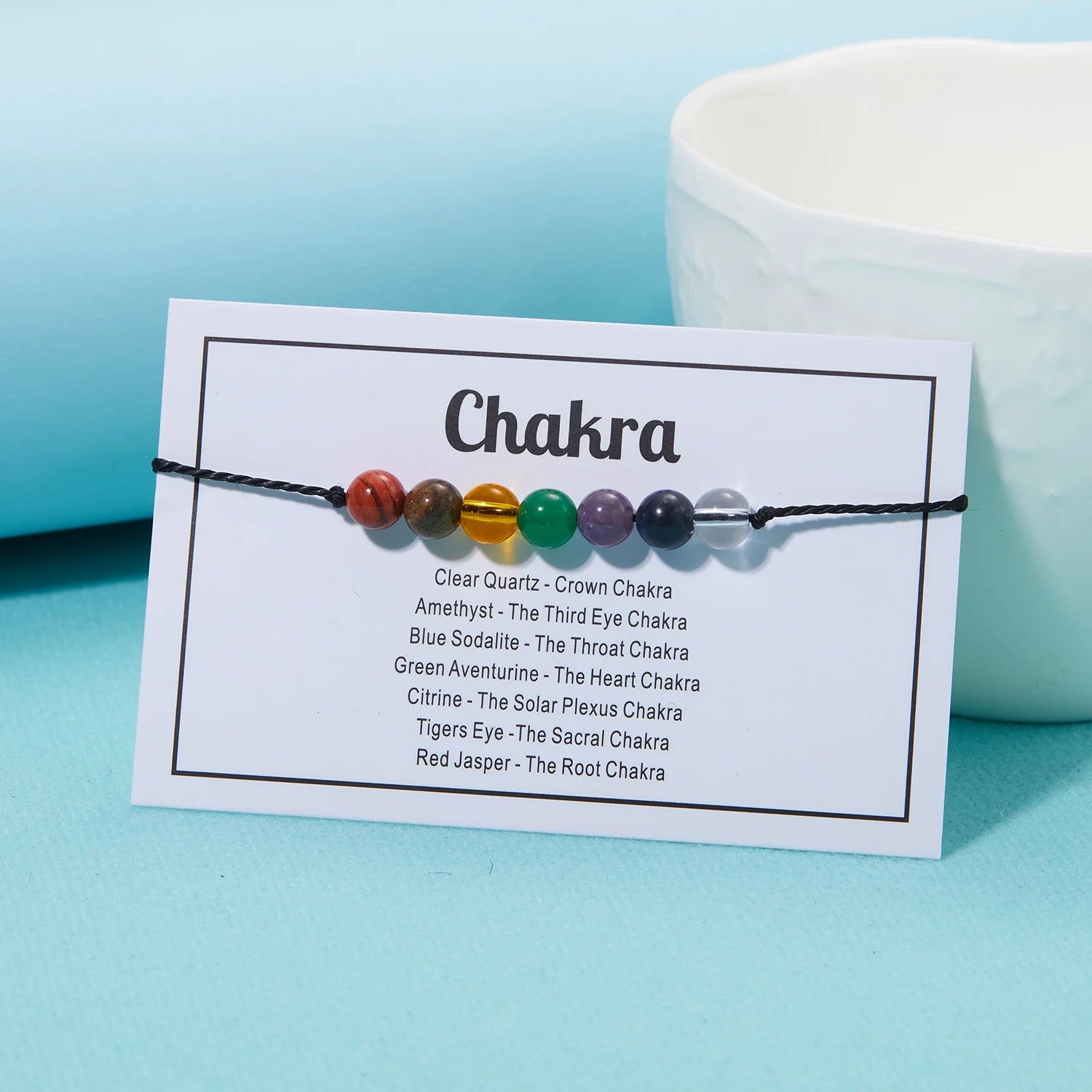 New Simple Crystal Stone Beads Bracelet For Women Men Handmade Luck Calm Love Chakra Black Rope Braided Bracelet Jewelry Gifts