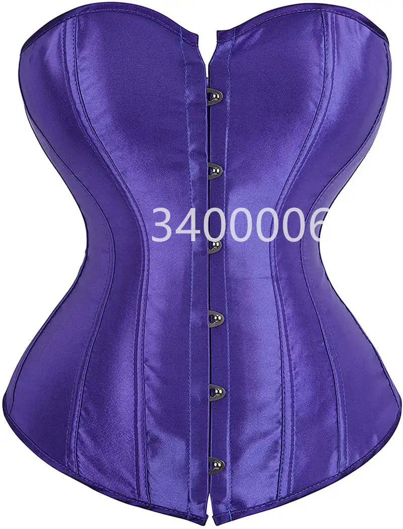 Corset Top Bustiers Overbust Satin Sexy Victorian Corsets Corselet Brocade Vintage Style Korsett for Women Plus Size Pink Green
