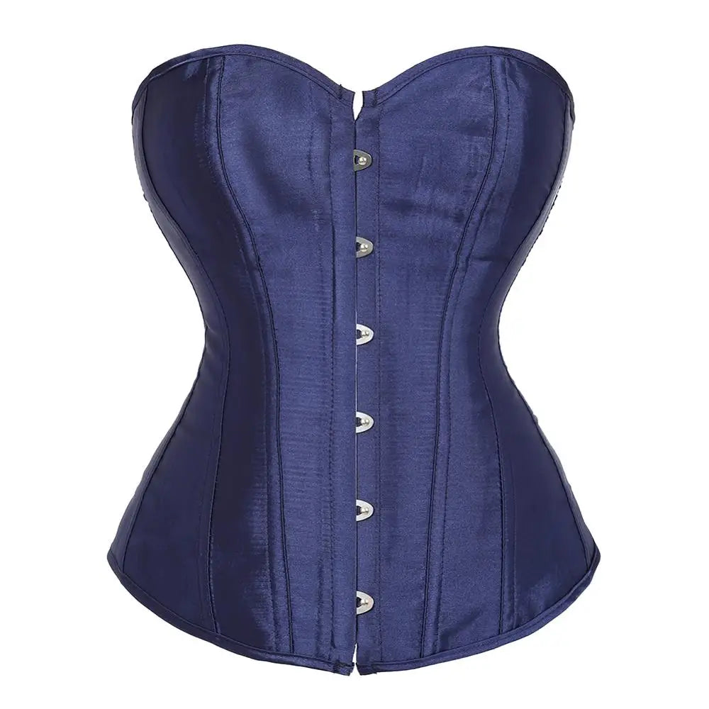 Corset Top Bustiers Overbust Satin Sexy Victorian Corsets Corselet Brocade Vintage Style Korsett for Women Plus Size Pink Green