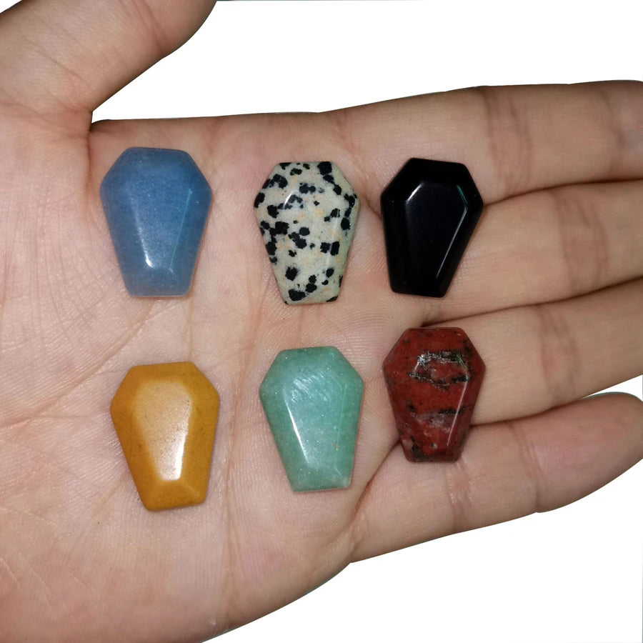 20mm Natural Agate Stone Mineral Crystal Quartz Coffin Board Rock Chakra Reiki Energy Healing Room Home Decor Decoration Maison