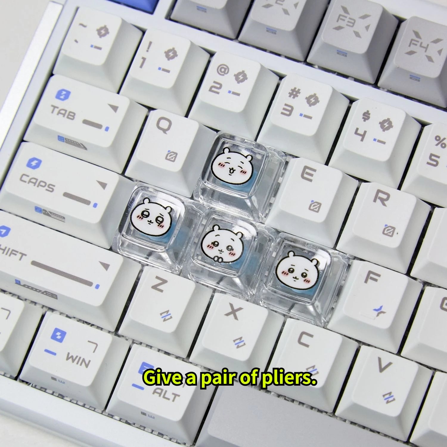 Chiikawa Artisan Keycaps, Transparent PC Glow Keycaps for Mechanical Keyboard, Custom Anime Keycaps