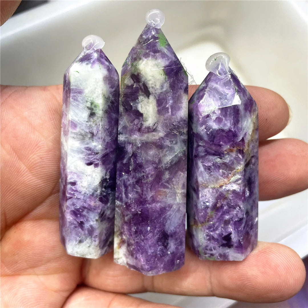 6-7CM New Arrival Real Gemstones Purple Mica Crystal Natural Rocks Points Energy Mineral Wand Tower Chakra Decor 2025 Hot Sell